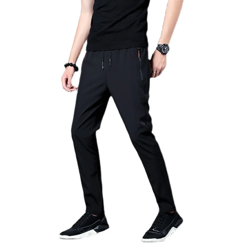 Summer men's ice silk quick drying casual pants slim fit Korean version ice silk pants sports pants straight tube quick drying p - Image 9
