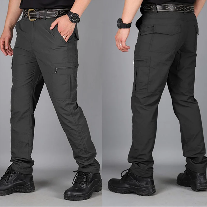Men's Summer Tactical Cargo Pants Lightweight Casual Waterproof Trousers Casual Pants Wear-resisting Multi-pocket Outdoor Hiking - Image 4