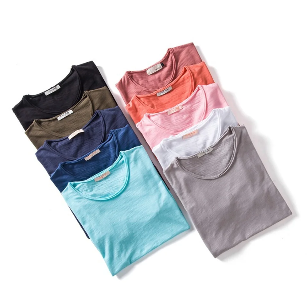 100% Cotton Men T-shirt Casual Soft Fitness Summer Thin T-shirts Men's Home Clothes O-Neck Short Sleeve Soild T Shirt for Men - Image 4