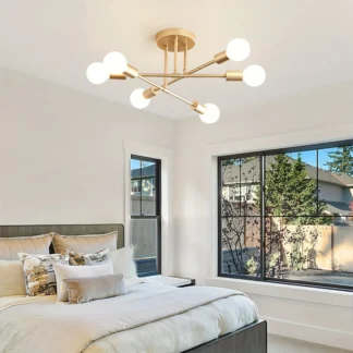 Modern minimalist luxury 6-speed E27 branch chandelier living room bedroom dining room kitchen dressing room foyer ceiling light