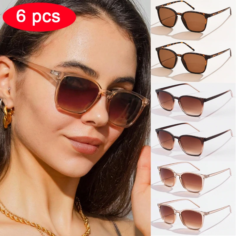 6pcs/4pcs/3pcs Square Small Sunglasses Women Rectangle Frame Purple Colorful Sun Glasses Female Y2K Retro Gradient Shades UV400 - Image 2