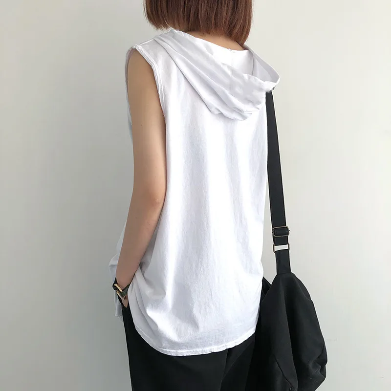 Solid Color 2023 Brand New Men's Tank Tops Vest Sleeveless Tees For Male Hooded Man Vests Tops Hip Hop Men Tank Top T shirt - Image 3