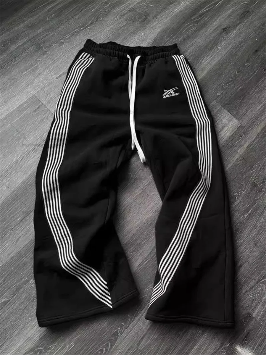 Y2k Embroidered Black Gray Casual Pants Camo Functional Tactical Functional Men's Women's Premium Jogging Drawstring Sweatpants