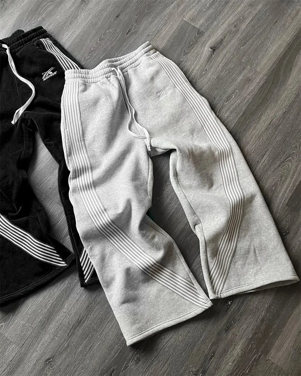Y2k Embroidered Black Gray Casual Pants Camo Functional Tactical Functional Men's Women's Premium Jogging Drawstring Sweatpants - Image 6