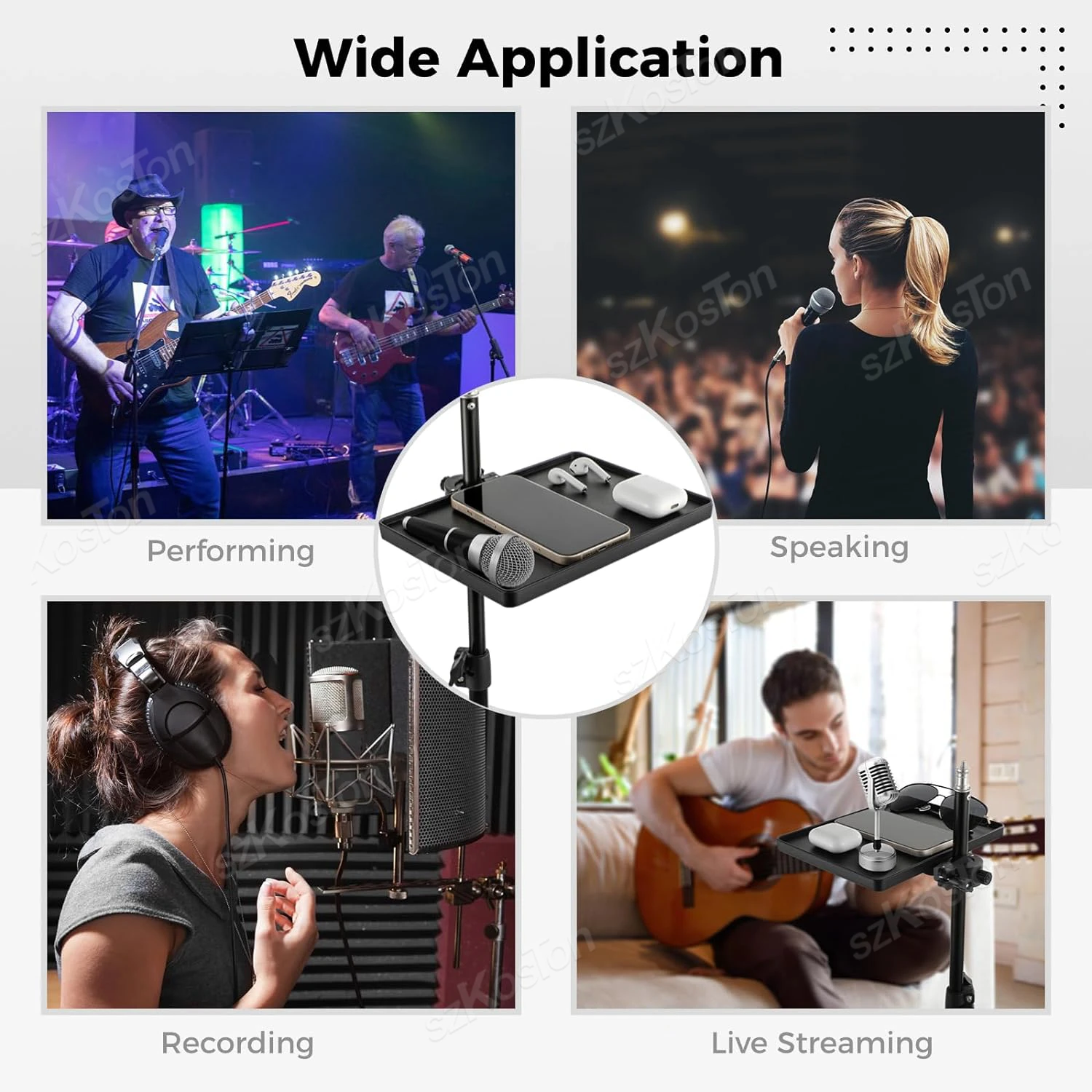 Universal Microphone Stand Tray High Quality Plastic Recording Sound Card Tray Live Streaming Music Stand Studio Mic Accessories - Image 6