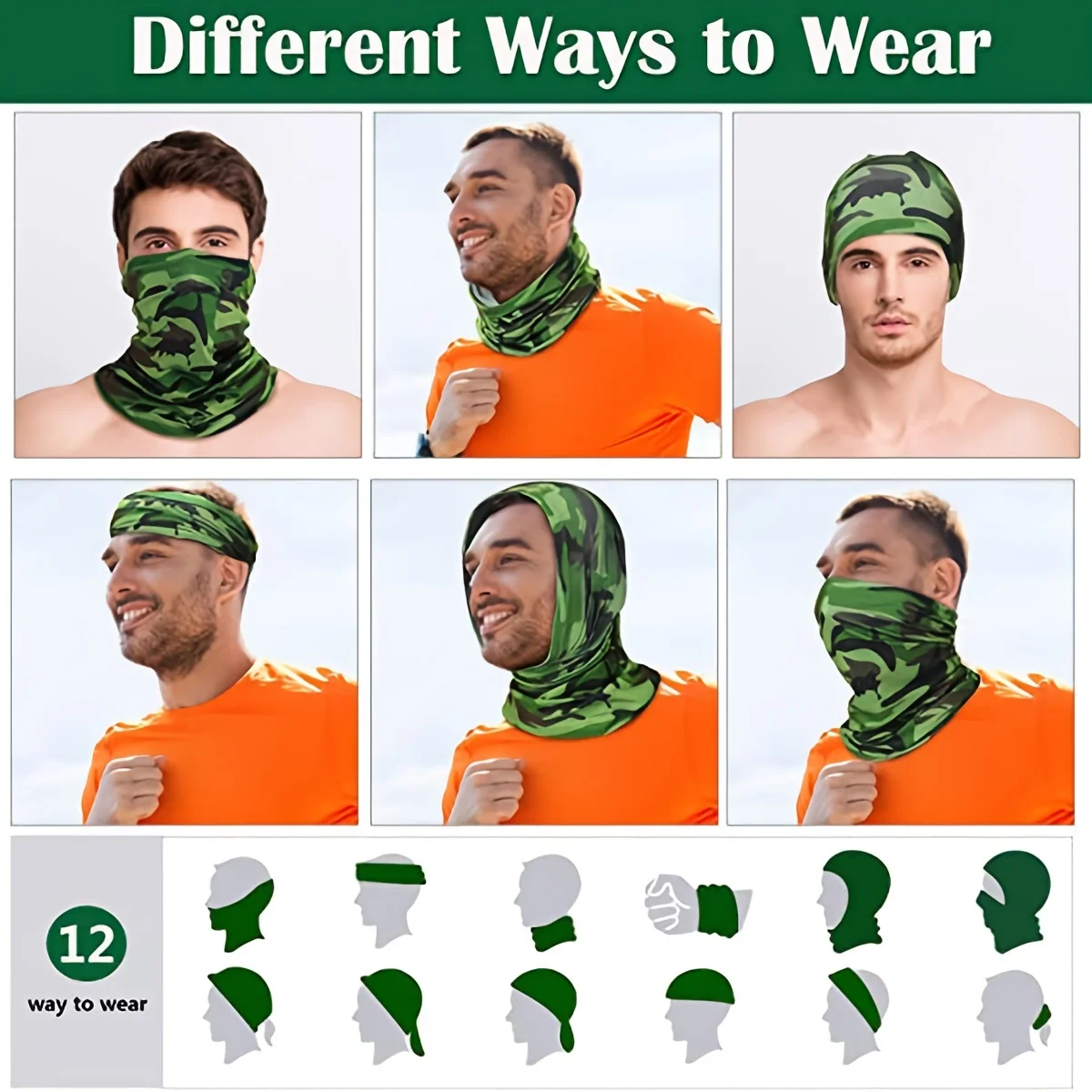 Outdoor UV Protection bandana Scarf Neck Warmer Multifunctional Fishing Hiking Cycling Face Head Wrap Cover Bandana Headband Cap - Image 4