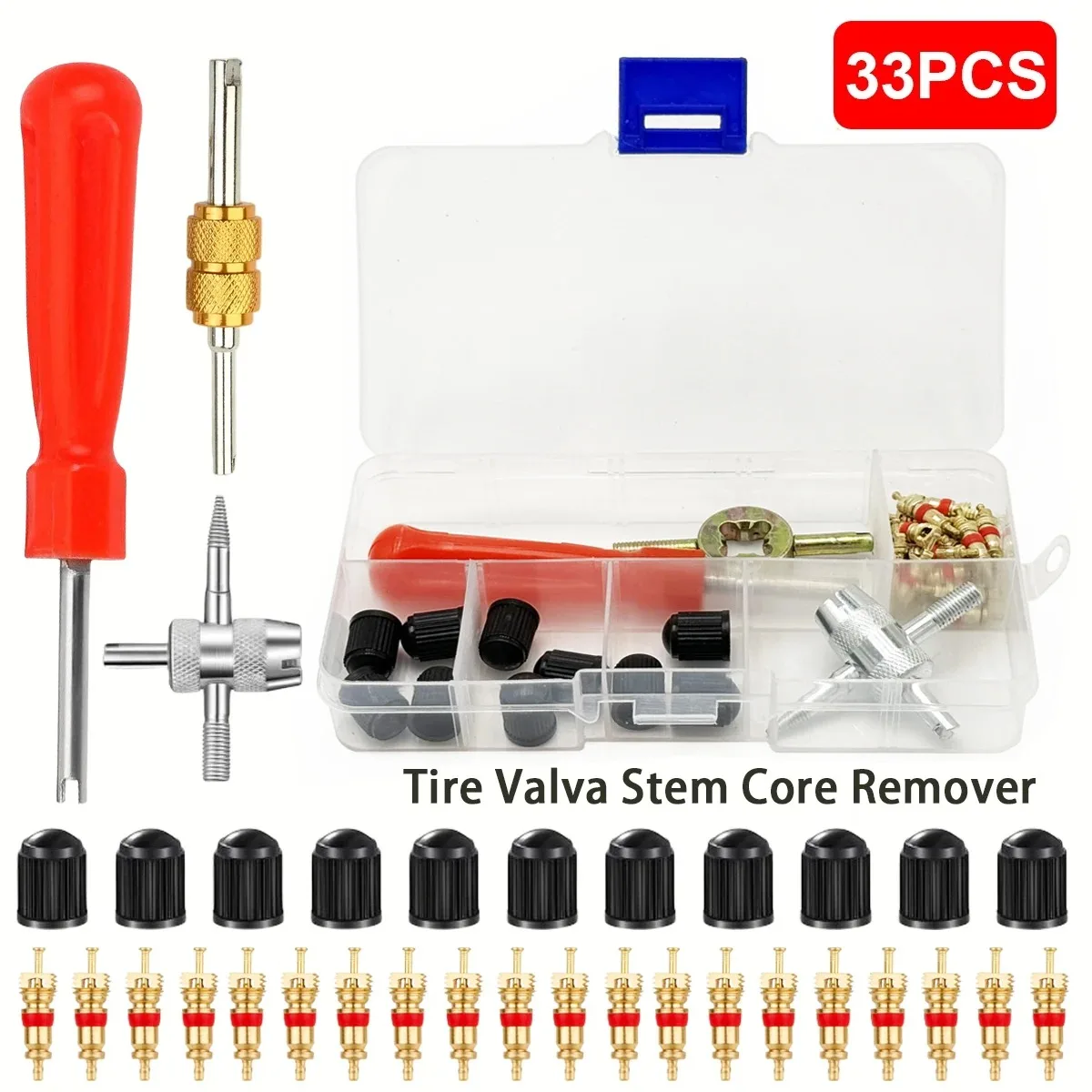 Car Bicycle Slotted Handle Tire Valve Stem Core Remover Screwdriver Tire Repair Install Tool Kit Auto Motorcycle Accessories - Image 2