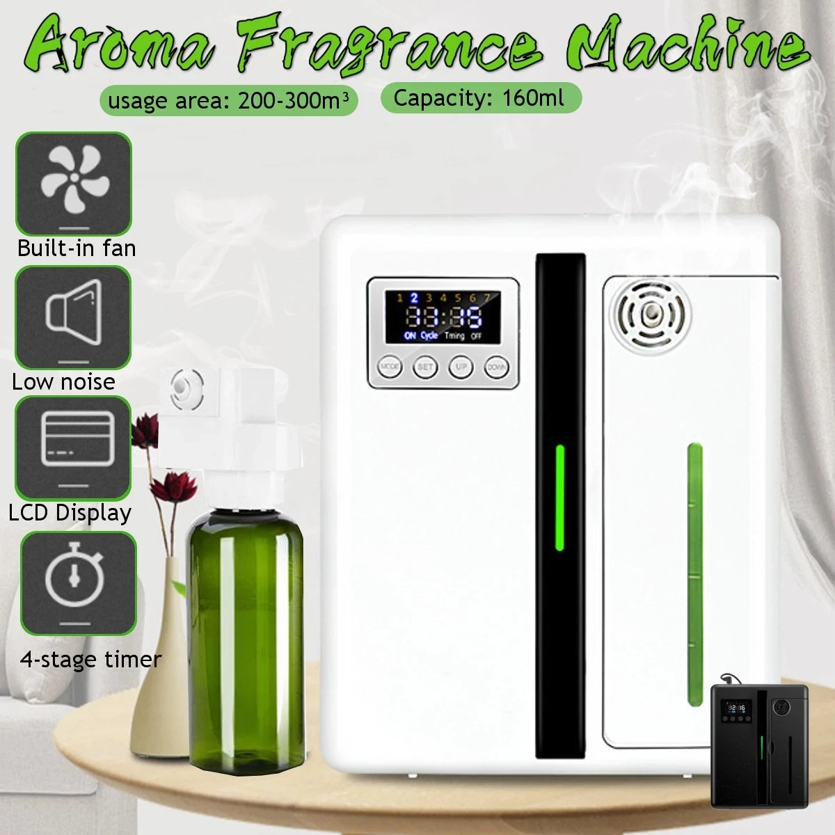 160ml Electric Oil Aroma Diffuser Fragrance Machine With Timer Scent Pure Essential Oil Diffuser Machine For Home Office Hotel - Image 5