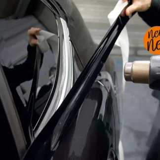 Glossy Black Vinyl Wrap Strip Tape Car Wrap Foil For Window Trim Door Protection Film 3/5/7/10 CM