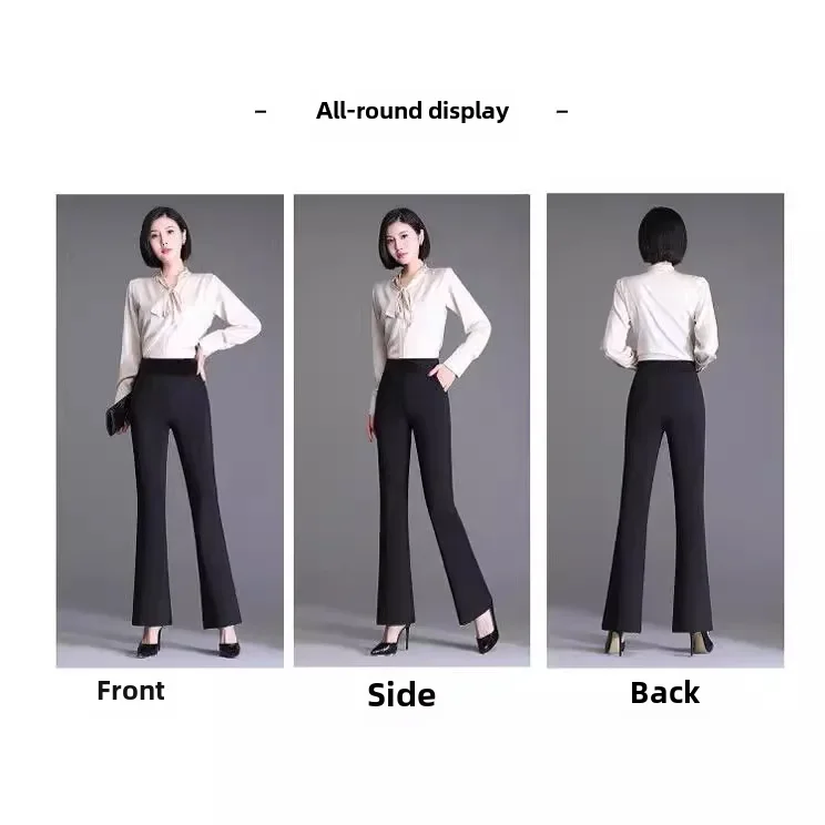 Spring Autumn New Bootcut Pants Women's Slimming Versatile Korean Style Loose-fit Fashionable Trousers Drop Leg Bell Pants Women - Image 2