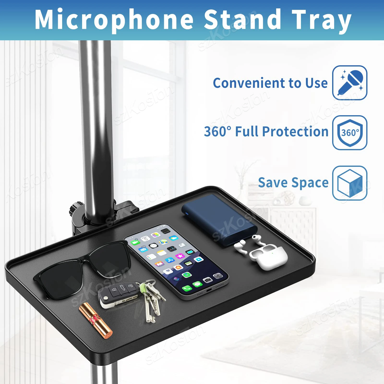 Universal Microphone Stand Tray High Quality Plastic Recording Sound Card Tray Live Streaming Music Stand Studio Mic Accessories - Image 2