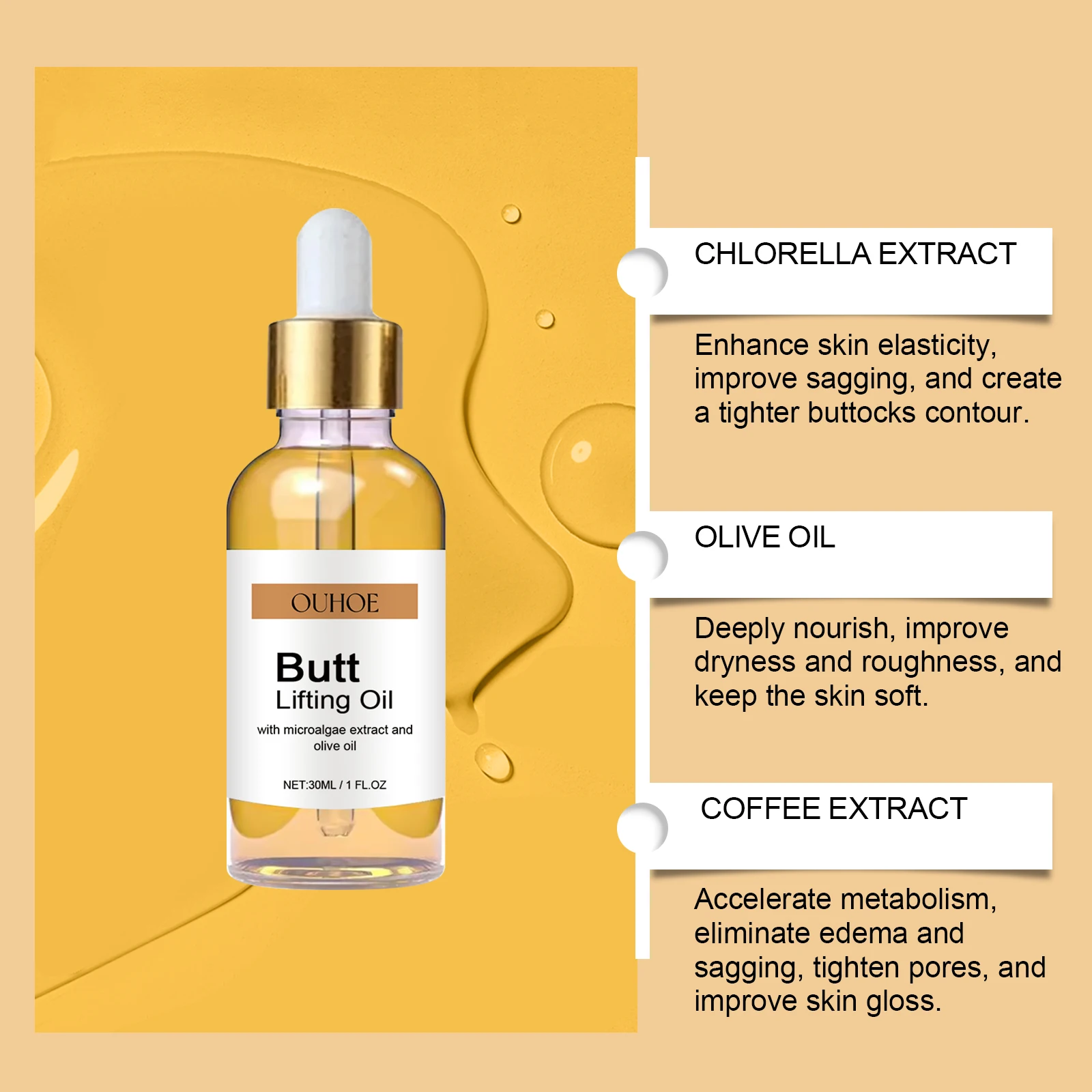 Buttock Enlargement Oil Hip Lifting Growth Firming Nourishing Moisturize Skin Tighten Pores Enhance Elasticity Body Massage Care - Image 6
