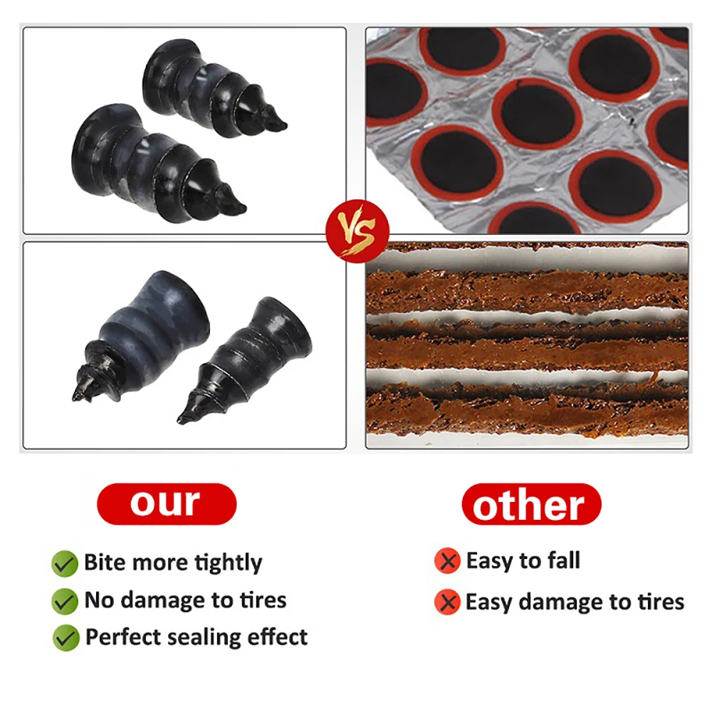 21-10PCS Vacuum Car Tyre Repair Rubber Nail Set Universal Tire Screw Tubeless Repair Tools Accessories Kit for Motorcycle Truck - Image 5