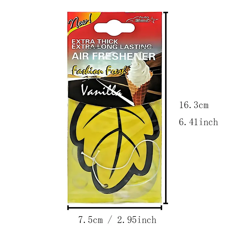 3-60pcs Car Air Freshener Natural Scented Tea Paper Auto Hanging Vanilla Perfume Fragrance Leaf Shape Car Accessories Interior - Image 2