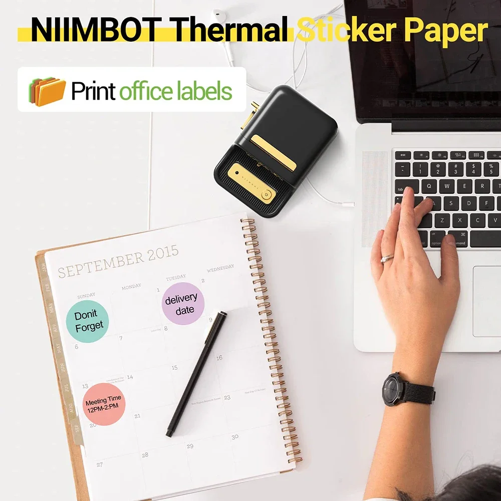 NiiMBOT B21 B1 B203 B3S Round White Transparent Label Sticker Self-adhesive Thermal Waterproof Number Cake Sealing Sticker Paper - Image 2