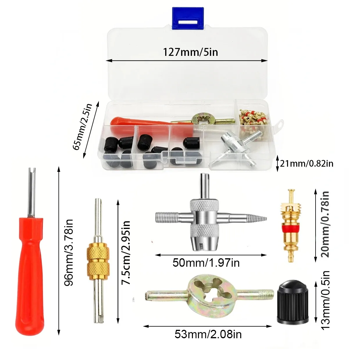 Car Bicycle Slotted Handle Tire Valve Stem Core Remover Screwdriver Tire Repair Install Tool Kit Auto Motorcycle Accessories - Image 4