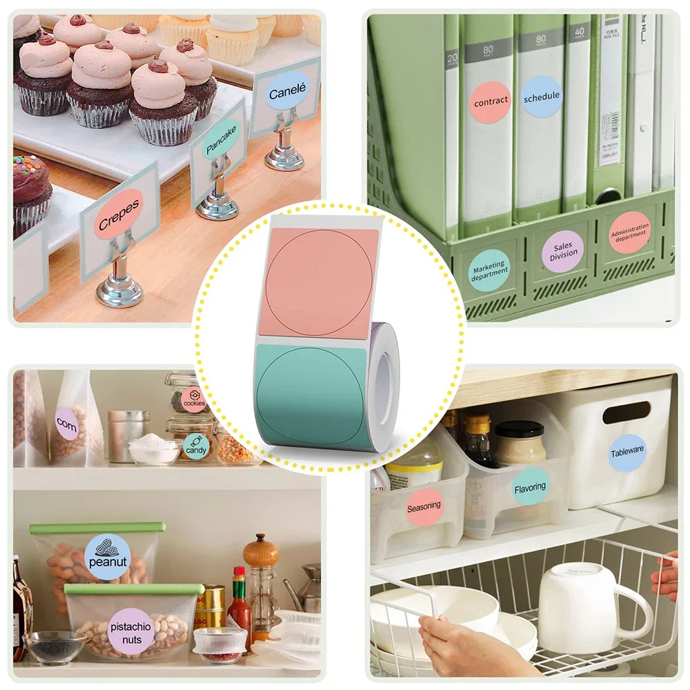 NiiMBOT B21 B1 B203 B3S Round White Transparent Label Sticker Self-adhesive Thermal Waterproof Number Cake Sealing Sticker Paper - Image 4