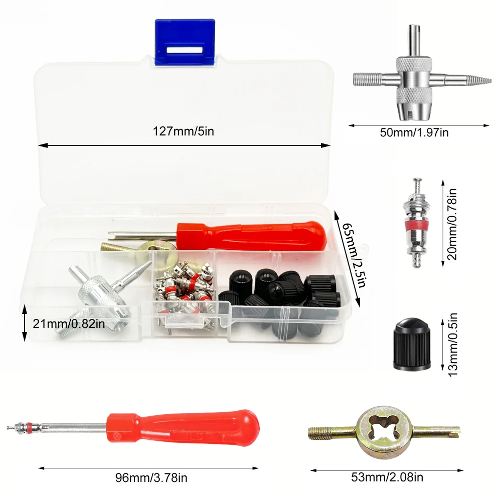 Car Bicycle Slotted Handle Tire Valve Stem Core Remover Screwdriver Tire Repair Install Tool Kit Auto Motorcycle Accessories - Image 9