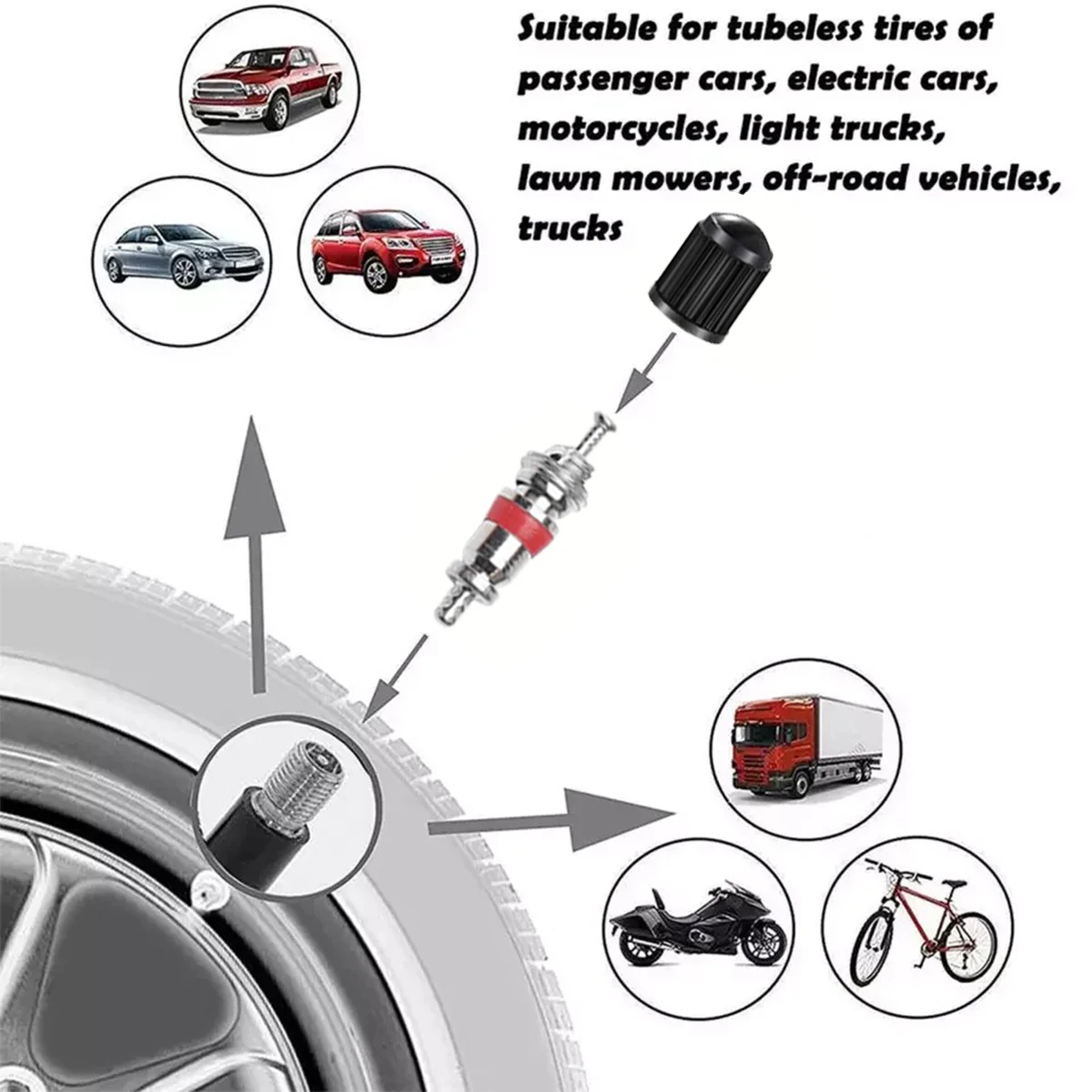 Car Bicycle Slotted Handle Tire Valve Stem Core Remover Screwdriver Tire Repair Install Tool Kit Auto Motorcycle Accessories - Image 5
