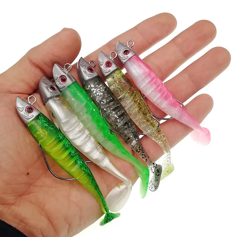 Jigging Soft Bait 10cm15g 13cm 26g Head Jig Fish T Tail Saltwater Fishing Baits Sea Fishing Silicone Lures Minnow Pike Swimbait - Image 6