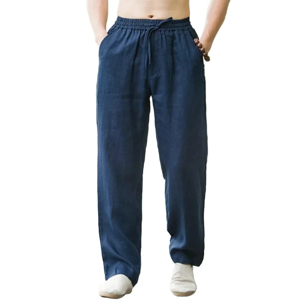 Men's Beach Pants Joggers Streetwear Cotton Linen Sweatpants Casual Pants Hawaiian Vacation Loose Summer Long - Image 5