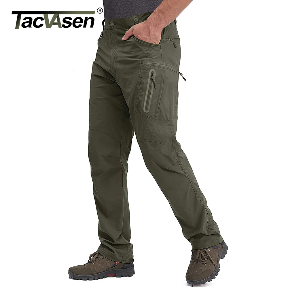 TACVASEN Men's Summer Lightweight Trousers Fishing Pants Outdoor Hiking Nylon Quick Dry Pockets Cargo Pants Casual Work Trousers - Image 4