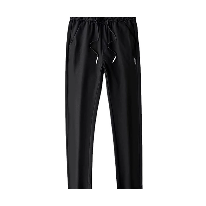 Ice Silk Men's Pants 2025 Summer New Black Gray Thin Business Casual Pants Outdoor Elastic Breathable Straight Leg Sweatpants - Image 4