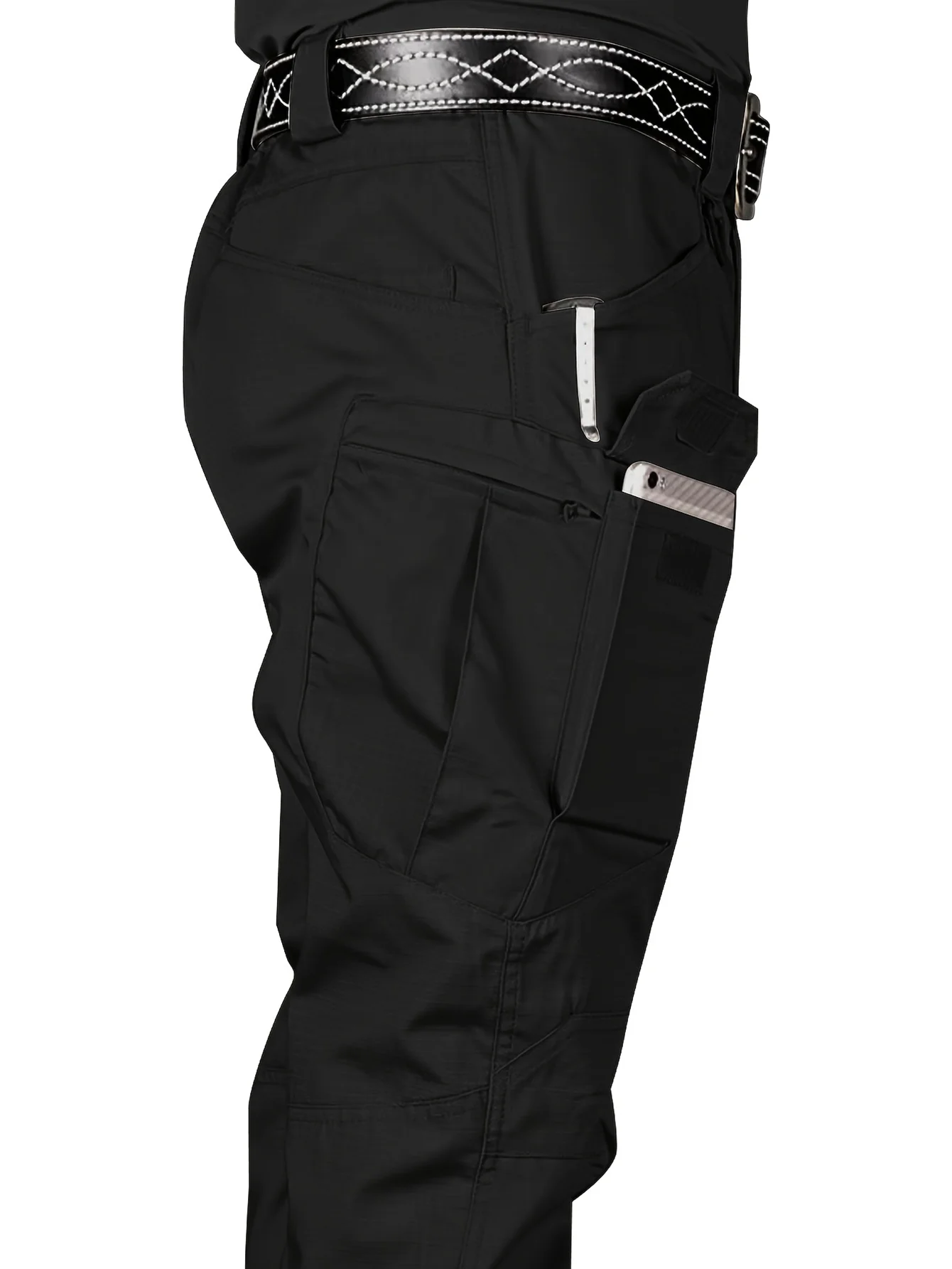 Men's Outdoor Multi Functional Tactical Pants, Multi Pocket Outdoor Hiking Sweatpants, Water-repellent, wear-resistant - Image 2