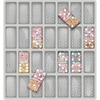 Silicone Domino Mold for Resin Casting Shiny Scratch-Free Durable Rectangular Resin Mold for DIY Board Games Coasters and Craft
