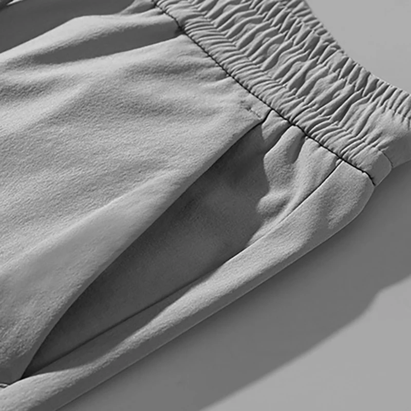 Ice Silk Men's Pants 2025 Summer New Black Gray Thin Business Casual Pants Outdoor Elastic Breathable Straight Leg Sweatpants - Image 5