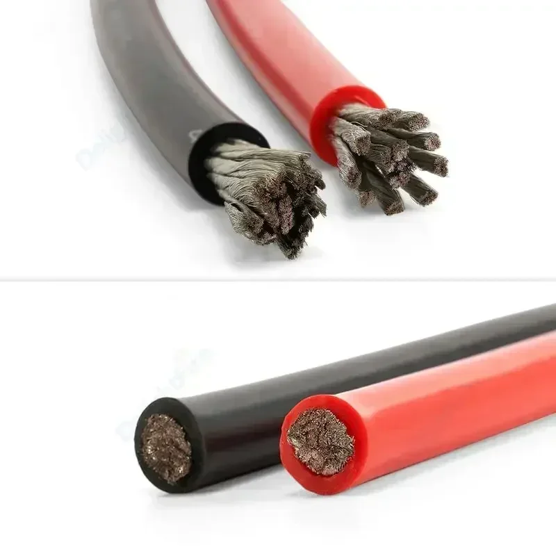 Silicone Cable Solar Panel Electrical Wire Heat Resistant Red Black 24 22 20 18 16 14 12 10 8 6 4 awg gauge for Car Auto Battery - Image 3